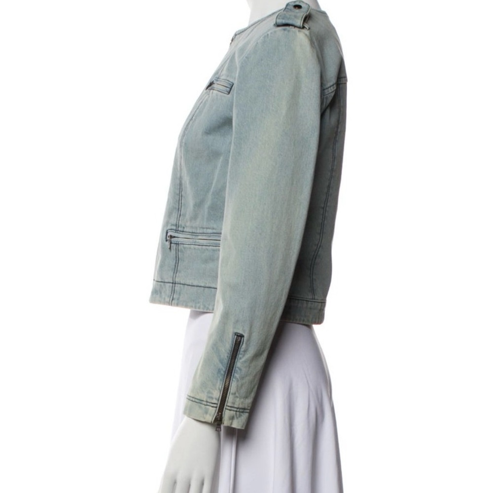 Alice + Olivia Zip-Front Denim Jacket - Picture 2 of 3